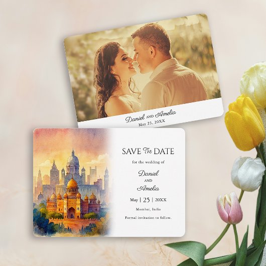 Thème de voyage Mariage Save The Date | Mumbai Ind