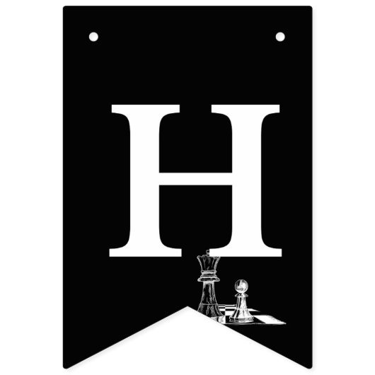 Thème d'échecs Joyeuses bannières d'anniversaire - (Deuxième drapeau)