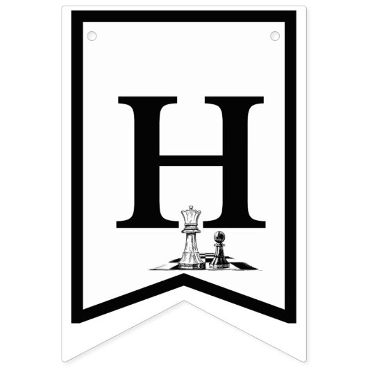 Thème d'échecs Joyeuses bannières d'anniversaire - (Deuxième drapeau)