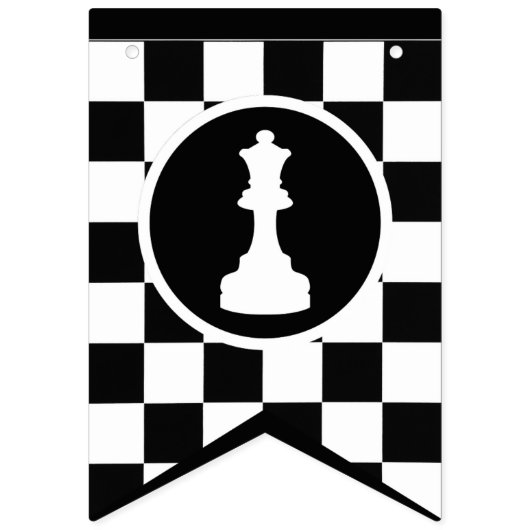 Thème d'échecs Joyeuses bannières d'anniversaire - (Premier drapeau)