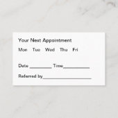 Thème Dentiste Nomination Cartes de visite (Dos)