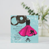 Thème des années 1950 Anniversaire Fête Invitation (Debout devant)