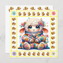 Thème des bébés animaux précieux - Invitation