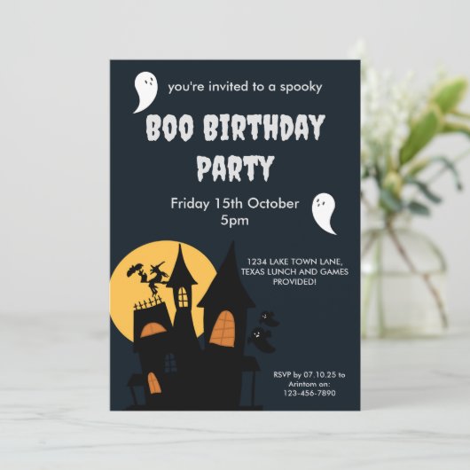 Thème d'Halloween Carte d'invitation Anniversaire (Debout devant)