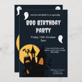 Thème d'Halloween Carte d'invitation Anniversaire (Devant / Derrière)