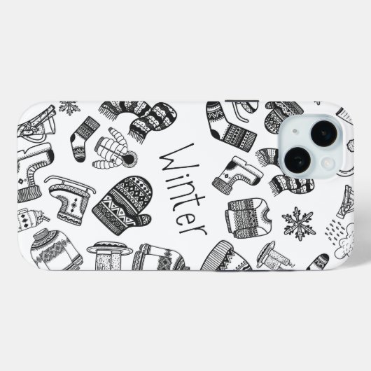 Thème d'hiver motif contour iPhone / coque ipad (Verso (horizontal))
