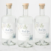 Thème d'hiver romantique Stickers Mariage Merci (Bouteilles)