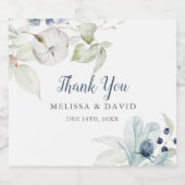 Thème d'hiver romantique Stickers Mariage Merci (Étiquettes simples)