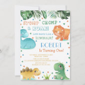 Thème Dinosaur Anniversaire Fête Invitation (Devant)