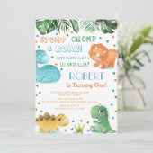 Thème Dinosaur Anniversaire Fête Invitation (Debout devant)