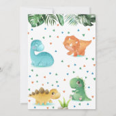 Theme Dinosaur Birthday Party Invitation Kaart (Achterkant)