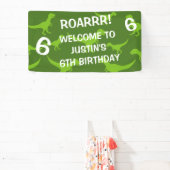 Thème dinosaure T-rex Bannière d'accueil fête d'an (Insitu)