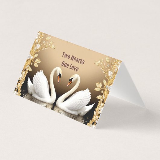 Thème d'insertion de détails de mariage Cygne doré (Back)