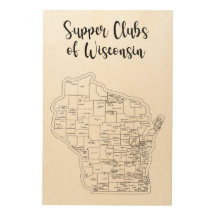 Thème du club de souper du Wisconsin Poster en boi