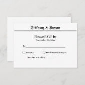 Thème du journal Carte de réponse RSVP (Devant / Derrière)