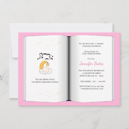 Thème du livre Baby shower Invitation (fille) (Devant)