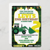 THÈME DU TRACTEUR INVITATION (Devant / Derrière)