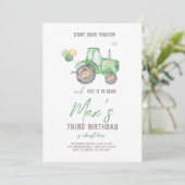 Thème du Tracteur vert Invitation d'anniversaire (Debout devant)