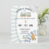 Thème du train Invitation d'anniversaire (Debout devant)