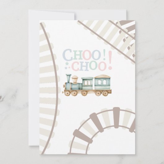 Thème du train Invitation d'anniversaire (Dos)