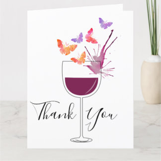 thème du vin, carte de remerciements