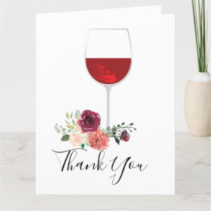 thème du vin, carte de remerciements