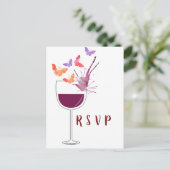 thème du vin, carte postale papillon RSVP (Debout devant)