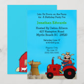 Thème Enfants Tracteur Anniversaire Invitation (Devant / Derrière)