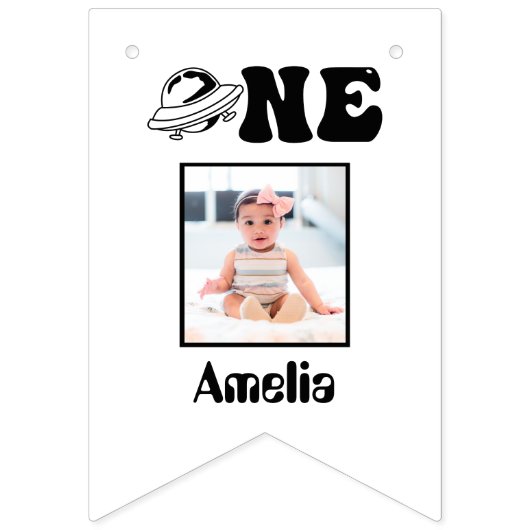 Thème Espace 1er anniversaire 12 mois Bannière pho (Premier drapeau)