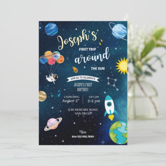 Thème Espace Anniversaire Invitation (Debout devant)