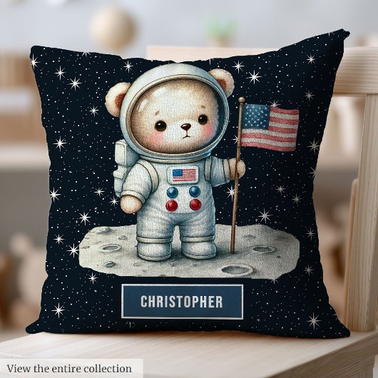 Thème Espace Teddy Ours Coussin Personnalisé Baby