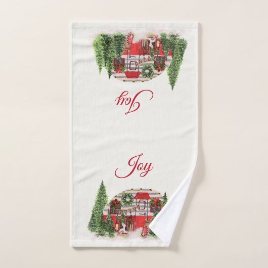 Thème extérieur du camping de Noël Trailer (Serviette à main)