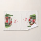 Thème extérieur du camping de Noël Trailer (Serviette à main)