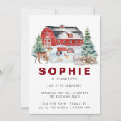 Thème Ferme d'Hiver | Invitation Anniversaire de G (Devant)