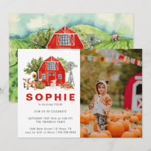 Thème Ferme Invitation Anniversaire Fête de Gran