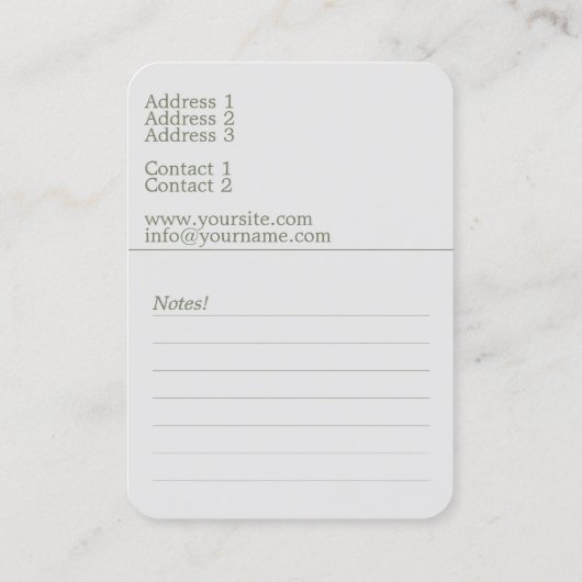 Thème Fleur - Carte de visite (Dos)