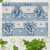 Thème floral bleu classique | Serviettes de cuisin (Plié)
