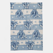 Thème floral bleu classique | Serviettes de cuisin (Vertical)