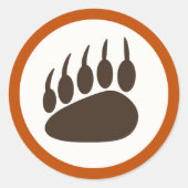 Thème Forêt Anniversaire Stickers Rond - Ours (Devant)