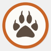 Thème Forêt Anniversaire Stickers Rond - Wolf (Devant)