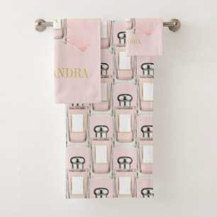 Thème Français Pink Parfum Bouteille Chic Monogram