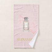 Thème Français Pink Parfum Bouteille Chic Monogram (Serviette à main)
