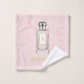 Thème Français Pink Parfum Bouteille Chic Monogram (Gant de toilette)