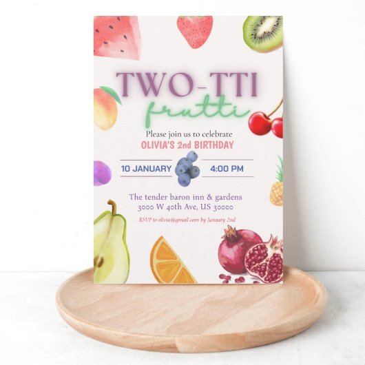 Thème Fruit 2ème anniversaire invitation