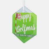 Thème Golf Joyeux Golfmas Ornement en verre (Avant gauche)