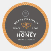 Thème Honeypeb moderne Sticker Jar rond Étiquettes (Devant)