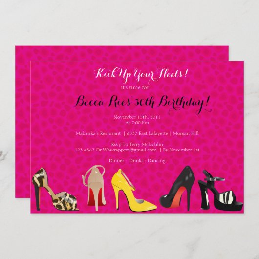 THEME Invitation - Birthday of om het even welke g Kaart (Voorkant / Achterkant)