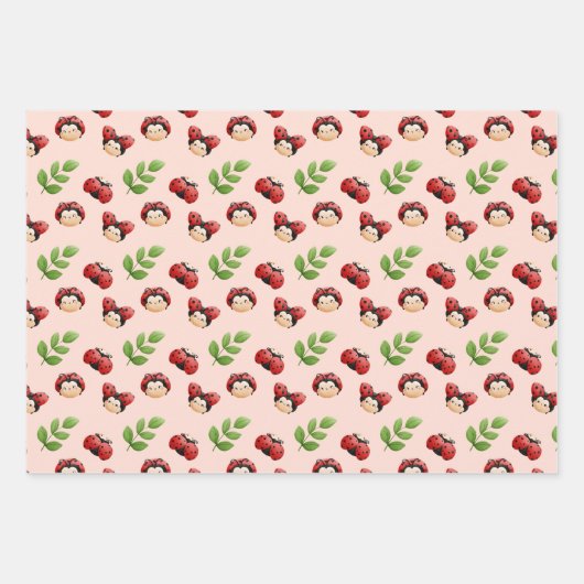 Thème LadyBug Cute Kids Wrapper Papier (Devant 3)