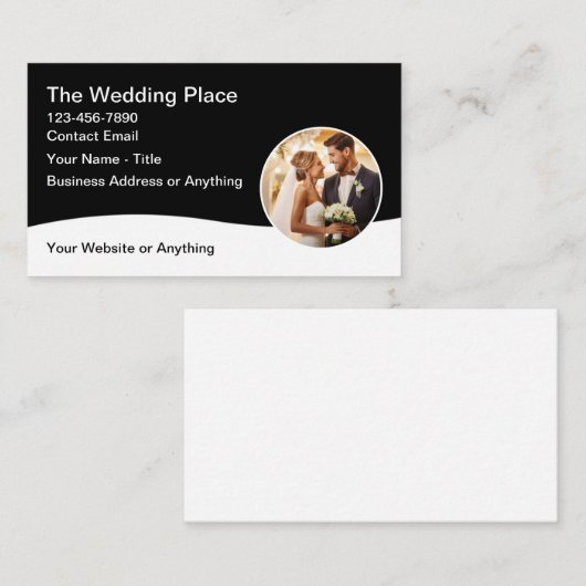 Thème mariage Carte de visite Design moderne (Devant / Derrière)