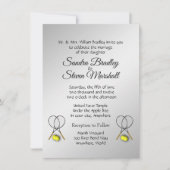 Thème Mariage de tennis Invitations Argent (Devant)